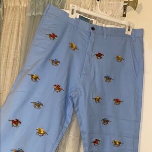 Men's Light Blue Embroidered Pants